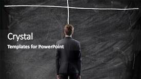  Presentation with blackboard - Presentation theme enhanced with pros cons - man looking at the blackboard background and a dark gray colored foreground