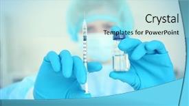  Presentation with vaccination - Presentation theme featuring pros cons - nurse with syringe and medicine background and a light blue colored foreground