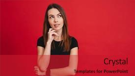  Presentation with black woman - Theme having pros cons - portrait of young woman 20s background and a crimson colored foreground