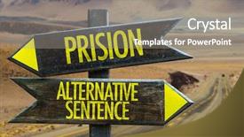  Presentation with alternative - Audience pleasing slide deck consisting of pros cons - prison vs alternative sentence backdrop and a gray colored foreground