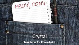  Presentation with audio pro - Slides having pros cons - pro and contra message background and a dark gray colored foreground