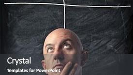  Presentation with thinking - Cool new PPT theme with pros cons - thinking man background blackboard backdrop and a dark gray colored foreground