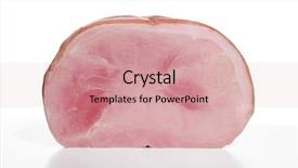  Presentation with prosciutto di parma - Colorful slide set enhanced with prosciutto ham portion on white backdrop and a  colored foreground