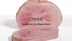  Presentation with prosciutto di parma - Audience pleasing slide deck consisting of prosciutto ham portion on white backdrop and a  colored foreground