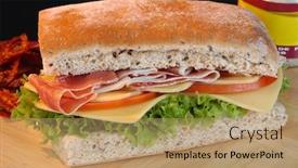  Presentation with prosciutto di parma - Cool new presentation theme with prosciutto-sandwich backdrop and a coral colored foreground