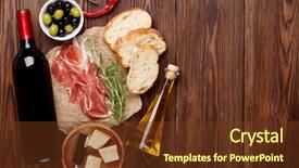  Presentation with olive oil - Cool new slides with prosciutto wine olives parmesan backdrop and a tawny brown colored foreground