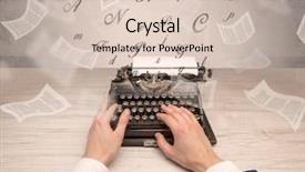  Presentation with first - Amazing theme having prosesor - first person perspective hand typewriting backdrop and a  colored foreground