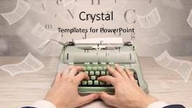  Presentation with medical robot hand and person - Cool new presentation theme with prosesor - first person perspective hand typewriting backdrop and a lemonade colored foreground