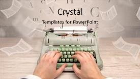  Presentation with medical robot hand and person - Beautiful presentation theme featuring prosesor - first person perspective hand typewriting backdrop and a lemonade colored foreground