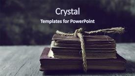  Presentation with pile - Audience pleasing PPT theme consisting of prosesor - pile of old books tied backdrop and a wine colored foreground