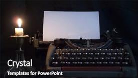  Presentation with last - Cool new presentation theme with prosesor - typewriter that has been used backdrop and a black colored foreground