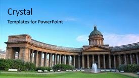  Presentation with st petersburg russia landmarks - PPT layouts with prospect in st petersburg russia background and a light blue colored foreground