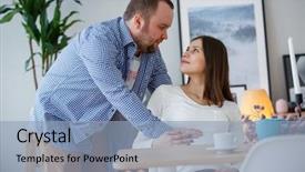  Presentation with happy birthday for husband - Audience pleasing slide deck consisting of prospects - image of happy husband hugging backdrop and a  colored foreground