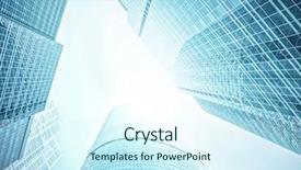  Presentation with high rise building - PPT theme enhanced with prospects buidling - panoramic and prospective wide angle background and a cool aqua colored foreground