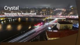  Presentation with long bridge - Slide deck consisting of prospectus - moskva river and big krasnokholmsky background and a dark gray colored foreground