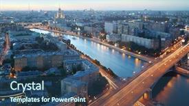  Presentation with building and wind - Amazing presentation design having prospectus - moskva river and building backdrop and a ocean colored foreground