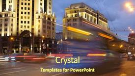  Presentation with transportation smart traffic - Audience pleasing presentation theme consisting of prospectus - night traffic in moscow russia backdrop and a tawny brown colored foreground