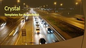  Presentation with traffic jam - Theme consisting of prospectus - night traffic jam background and a tawny brown colored foreground