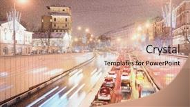  Presentation with traffic jam - Colorful PPT theme enhanced with prospectus - traffic jam in moscow russia backdrop and a lemonade colored foreground