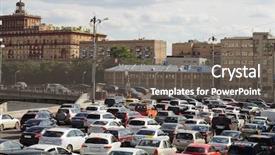  Presentation with traffic jam - Colorful slide deck enhanced with prospectus - traffic jam in moscow backdrop and a gray colored foreground
