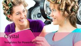  Presentation with chit chat vti - Cool new theme with prospectus - women at the hairdresser reading backdrop and a red colored foreground