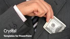  Presentation with prosperity - Slides with prosperity america - businessman putting money into pocket background and a dark gray colored foreground