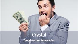  Presentation with us dollars - Presentation featuring prosperity america - handsome businessman holding us dollars background and a  colored foreground