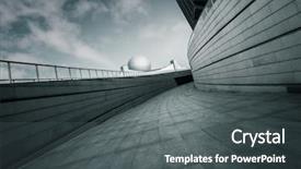  Presentation with modern school building - Colorful presentation enhanced with prosperity road - modern building exterior and empty backdrop and a dark gray colored foreground