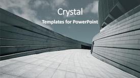  Presentation with modern building - Audience pleasing presentation theme consisting of prosperity road - modern building exterior and empty backdrop and a gray colored foreground