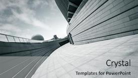 Presentation with modern building - Cool new presentation design with prosperity road - modern building exterior and empty backdrop and a light gray colored foreground