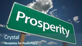  Presentation with prosperity - Presentation theme with prosperity road sign with dramatic background and a ocean colored foreground