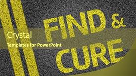  Presentation with cure - Colorful theme enhanced with prostate cancer - find cure written backdrop and a tawny brown colored foreground