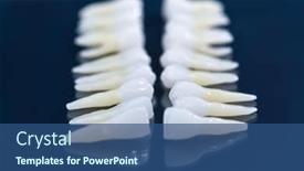  Presentation with dental restoration - Slide deck enhanced with prosthetic-dentistry-white-teeth background and a ocean colored foreground