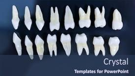  Presentation with dental restoration - Beautiful slide deck featuring prosthetic-dentistry-white-teeth backdrop and a ocean colored foreground