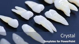  Presentation with dental restoration - Slide set consisting of prosthetic-dentistry-white-teeth background and a ocean colored foreground