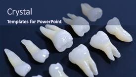  Presentation with dental restoration - Beautiful slide deck featuring prosthetic-dentistry-white-teeth backdrop and a ocean colored foreground