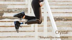  Presentation with prosthetic leg - PPT theme having prosthetics - cropped image of disabled sporty background and a lemonade colored foreground