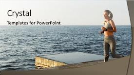  Presentation with prosthetic leg - Colorful slide deck enhanced with prosthetics - happy young disabled woman backdrop and a white colored foreground