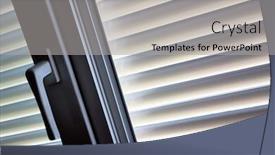  Presentation with heat - Colorful slide deck enhanced with protect against heat and sun blinds are attached to a window backdrop and a light gray colored foreground