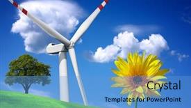  Presentation with green planet - Cool new PPT theme with protecting environment - green planet concept backdrop and a teal colored foreground