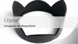  Presentation with lens - Cool new PPT theme with protect-photo-camera-lens-hood backdrop and a white colored foreground