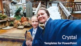  Presentation with onsen - Amazing PPT layouts having protect you from bad luck backdrop and a navy blue colored foreground