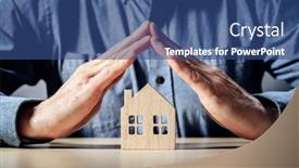  Presentation with house - PPT theme with protect-your-home-insurance-security background and a ocean colored foreground