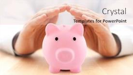  Presentation with piggy bank - Slide set featuring protect-your-money-pink-piggy background and a lemonade colored foreground