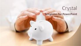  Presentation with piggy bank - Amazing slide set having protect-your-money-small-piggy backdrop and a lemonade colored foreground