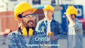  Presentation with teamwork - Slide deck with protected areas - business building teamwork and people background and a  colored foreground