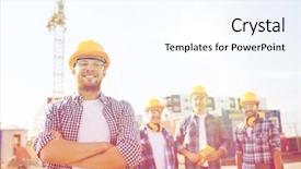  Presentation with teamwork - Slides having protected areas - business building teamwork and people background and a  colored foreground