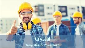  Presentation with business building blocks - Slide deck with protected areas - business building teamwork gesture background and a ocean colored foreground