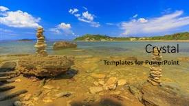  Presentation with zakynthos - Presentation theme having protected areas - vasilikos gerakas beach - zakynthos background and a gold colored foreground