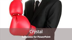  Presentation with boxing - Cool new theme with protected business - businessman in boxing gloves isolated backdrop and a  colored foreground